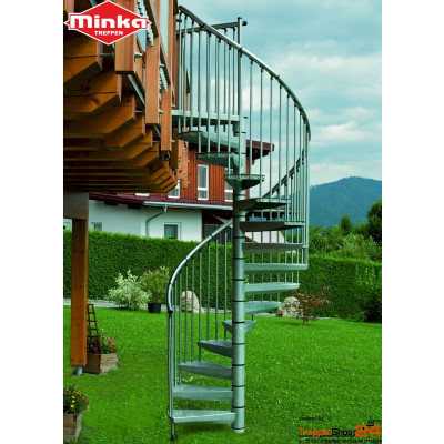 Spindeltreppe Rondo Zink Ø 160 cm