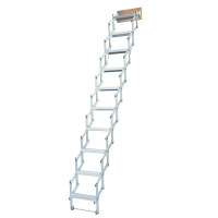 Scherentreppe mit Stirnbrett 9 Stufen ab 80x50 cm, R bis 242 cm