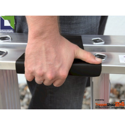 Aluminium-Stehleiter mit Stufen beidseitig begehbar