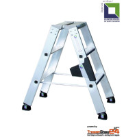 Aluminium-Stehleiter mit Stufen beidseitig begehbar