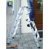Aluminium-Stehleiter mit Stufen beidseitig begehbar