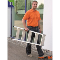 Aluminium-Stehleiter mit Stufen beidseitig begehbar