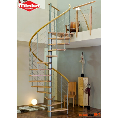 Spindeltreppe Venezia Ø 120 cm Buche