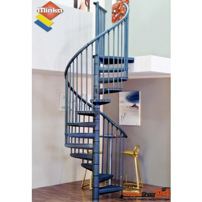 Spindeltreppe Rondo Color Ø 140 cm mit 13...