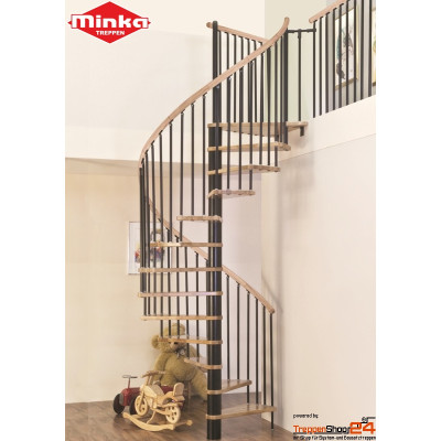 Spindeltreppe Spiral Wood Ø 120 cm Eiche