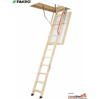 Bodentreppe LWT, 3-teilig, Deckenöffnung 130 x 60 cm, geprüfter U-Wert 0,51 W/(m²K), 80 mm Sandwichdeckel beidseitig weiß beschichtet, inkl. Handlauf, Bodenschutzkappen, Raumhöhen bis 305 cm.