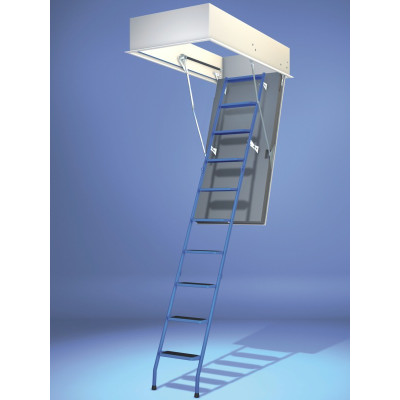 Wellhöfer Bodentreppe StahlBlau WS3D, mit Handlauf...