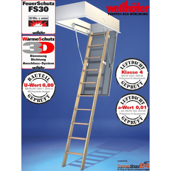 Bodentreppe GutHolz FS30 WS3D 140 x 70 cm