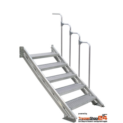 Außentreppe Alaska 5 Stufen GH 108 - 123 cm