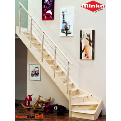Raumspartreppe Home 1/4 gewendelt Fichte