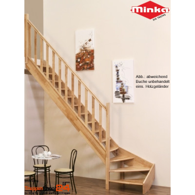 Raumspartreppe Classic 1/4 gewendelt mit 15 Steigungen...