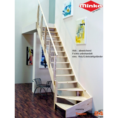 Raumspartreppe Classic 1/4 gewendelt mit 15 Steigungen...