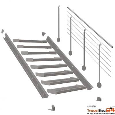 Stahlwangentreppe VariStep 8 Stufen
