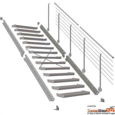 Stahlwangentreppe VariStep 14 Stufen