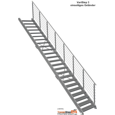 Stahlwangentreppe VariStep mit 24 Gitterroststufen...