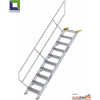 Treppe 45° 10 Stufen, Höhe 207 bis 227,5 cm