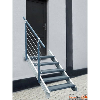 Außentreppe Alaska V3, 7 Stufen GH 144 - 165 cm