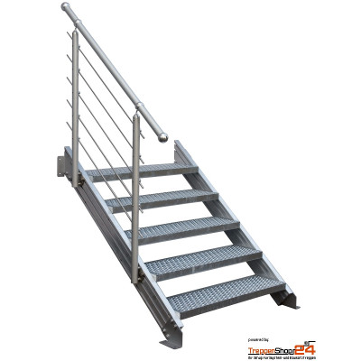 Außentreppe Alaska V3, 7 Stufen GH 144 - 165 cm