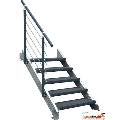Außentreppe Alaska V3, 9 Stufen GH 180 - 207 cm