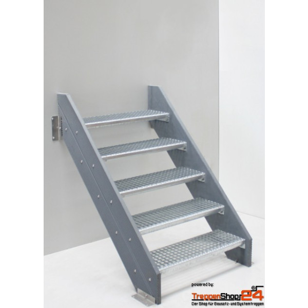 Außentreppe Alaska KU 6 Stufen GH 120 - 140 cm