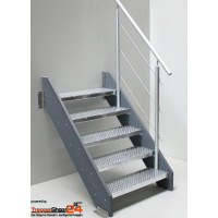 Außentreppe Alaska KU 7 Stufen GH 140 - 160 cm