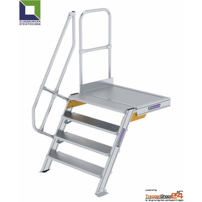 Treppe 60° mit Podest 4 Stufen Höhe 88 bis 111,5 cm