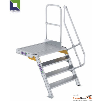 Treppe 60° mit Podest 4 Stufen Höhe 88 bis 111,5 cm