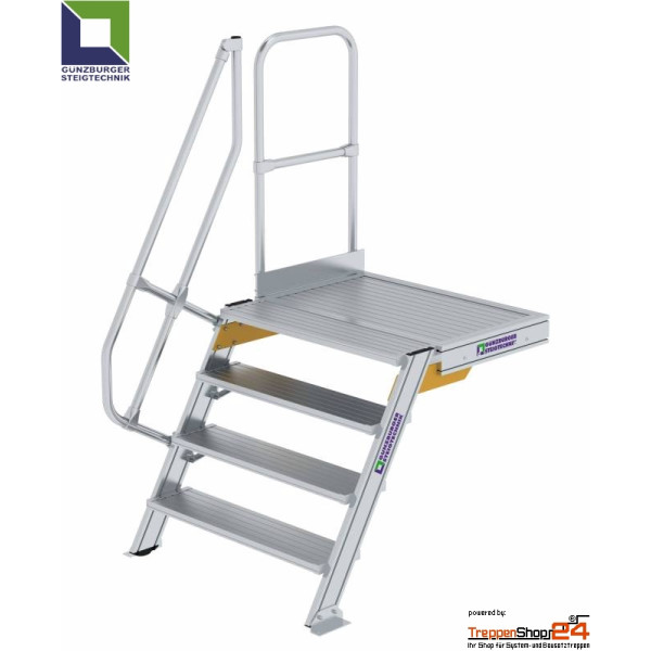 Treppe 60° mit Podest 5 Stufen Höhe 112 bis 134,5 cm