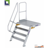 Treppe 60° mit Podest 5 Stufen Höhe 112 bis 134,5 cm