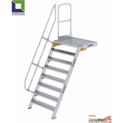 Treppe 60° mit Podest 8 Stufen Höhe 184 bis...