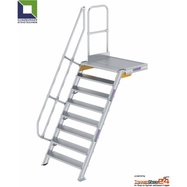 Treppe 60° mit Podest 9 Stufen Höhe 207 bis 229,5 cm