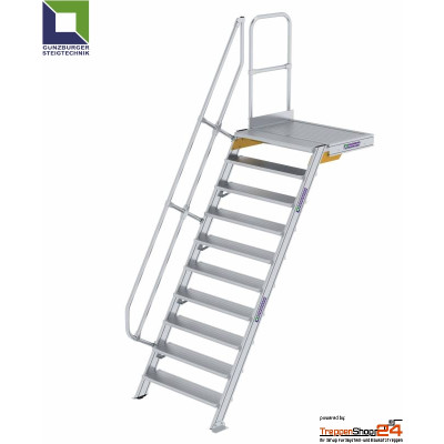 Treppe 60° mit Podest 10 Stufen Höhe 230 bis...