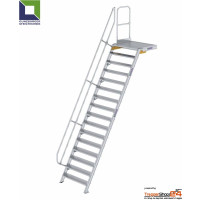 Treppe 60° mit Podest 15 Stufen Höhe 345 bis 367,5 cm