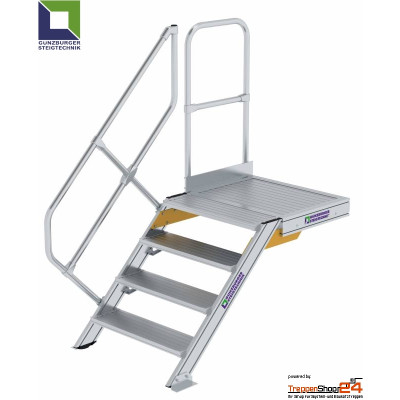 Aluminium Treppe 45° mit Podest, 4 Stufen für...