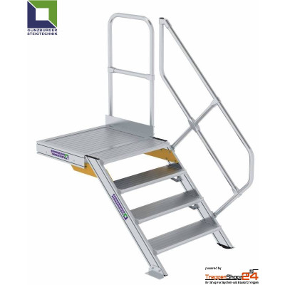 Treppe 45° mit Podest 4 Stufen, Höhe 75,5 bis 95,5 cm