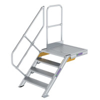 Treppe 45° mit Podest 4 Stufen, Höhe 75,5 bis 95,5 cm