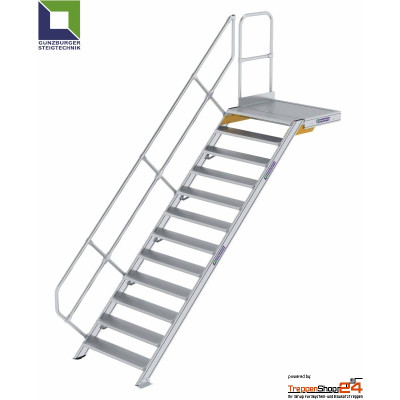 Treppe 45° mit Podest 12 Stufen, Höhe 249 bis...