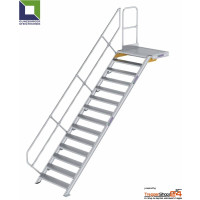 Treppe 45° mit Podest 14 Stufen, Höhe 291 bis 311,5 cm