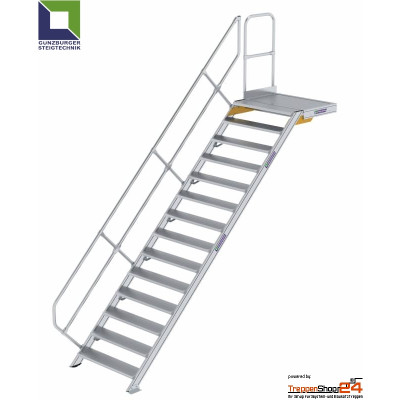 Treppe 45° mit Podest 15 Stufen, Höhe 312 bis...
