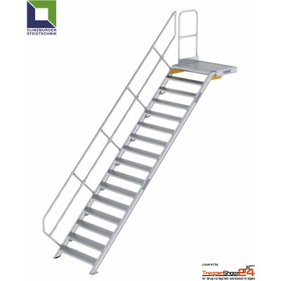 Treppe 45° mit Podest 16 Stufen, Höhe 333 bis...