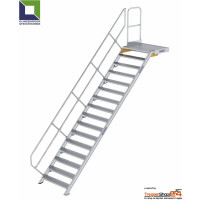 Treppe 45° mit Podest 17 Stufen, Höhe 354 bis 374,5 cm