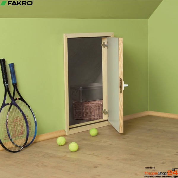 Fakro Kniestocktür DWK 60 x 110 cm, inkl. WärmeSchutz berechneter U-Wert 1,1 W/(m²K), inkl. Blendleisten, Wärmedämmung 30 mm Styropor in Sandwichtür beidseitig weiß 36 mm stark.