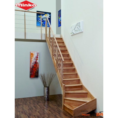 Raumspartreppe Home 1/4 gewendelt Buche