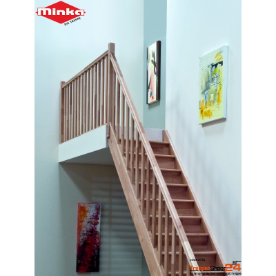 Raumspartreppe Home 1/4 gewendelt Buche
