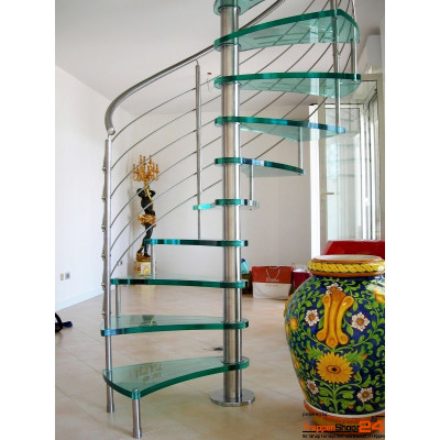 Spindeltreppe Orchidea Curve Inox Ø 130 cm, 12...