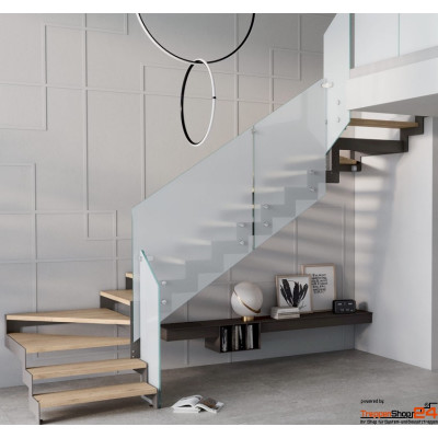 Stahlwangentreppe Rexal XR Buche viertelgewendelt