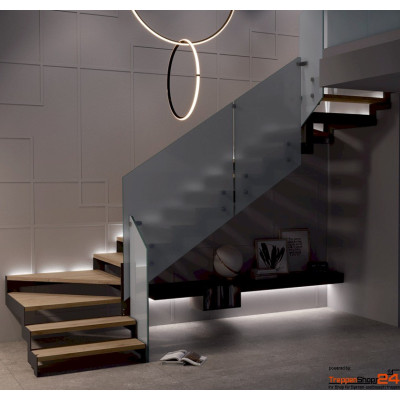 Stahlwangentreppe Rexal XR Buche viertelgewendelt