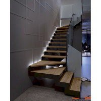 Stahlwangentreppe Rexal XR Buche viertelgewendelt