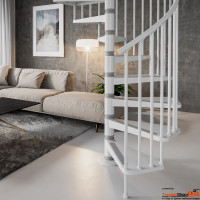Spindeltreppe Gamia Metal Ø140 cm weiss