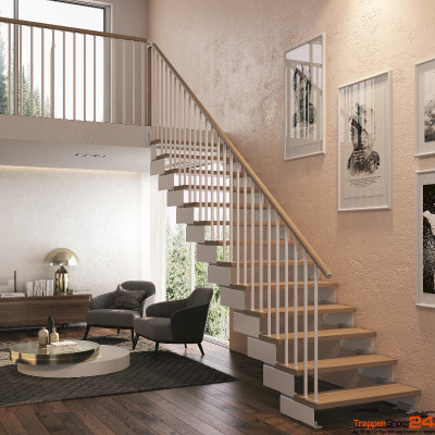 Stahlwangentreppe Composity in Modulbauweise mit 12...